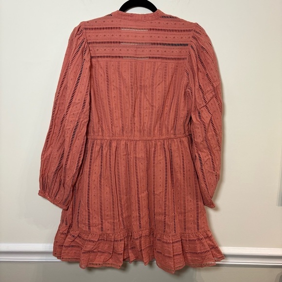 Anthropologie Forever That Girl Eyelet Mini Dress Pink Small - Picture 8 of 8